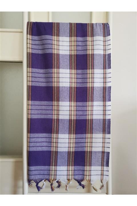 Salkım Home Yılın Ilk Fırsatları - Mor-lila Klasik Peştemal & Banyo Havlusu & Plaj Havlusu - ™ Beyaz At®