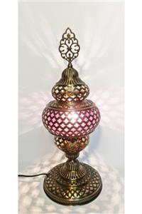 the istanbul lamp Otantik Osmanlı Pirinç Özel Tasarım Masa Lambası Menekşe