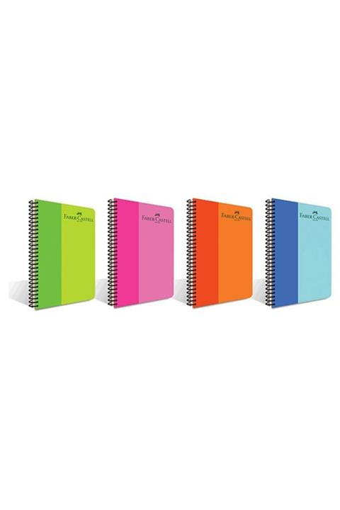 Faber Castell Bicolor Spiralli Pp(plastik) Kapak A4 60 Yaprak Çizgisiz Defter 4 Adet