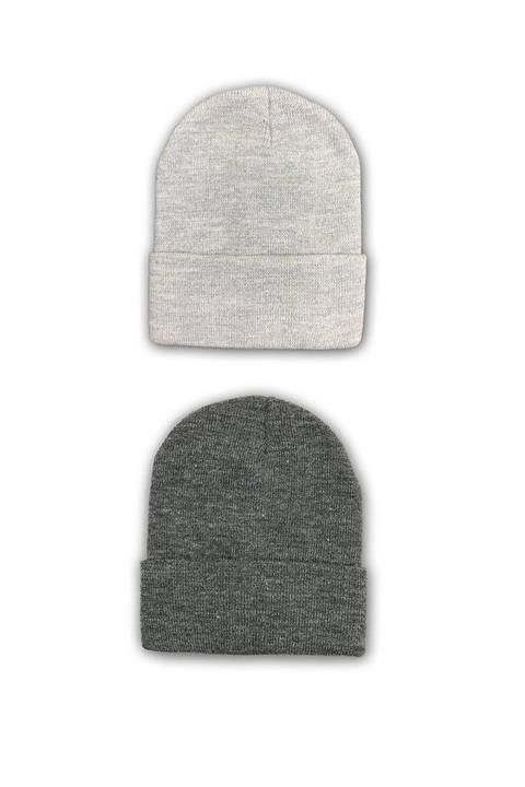 NO.8 HOUSE 2 Adet Unisex Basic Düz Bere Gri Koyu Gri