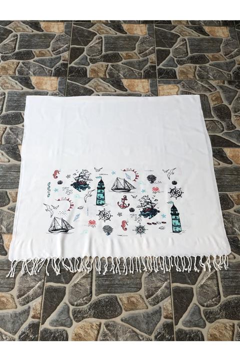 FIRATRİZEBEZİ Bambu Peştamal Baskılı Plaj Havlusu 90x190