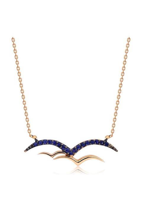 Iryum Kadın Safirli Martı Kolye 3pn1061rms