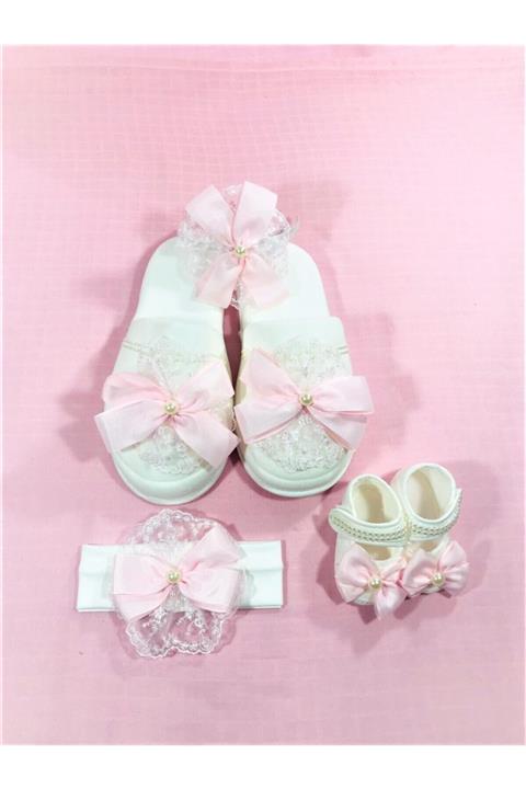 CILGIN BEBEK Anne Bebek Pembe Lohusa Terlik Seti