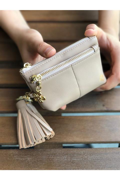 Lebina Bej Anahtarlıklı Kadın Cüzdanı