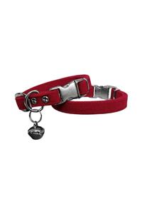 Sweet Markapet Kadife Çanlı Kedi Boyun Tasması 20-32 cm Kırmızı
