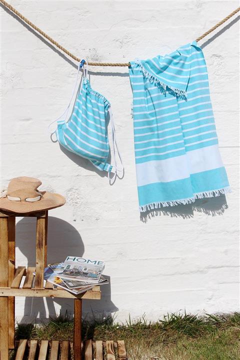 Baveno %100 Pamuk Peştemal-plaj Çantası Seti