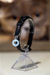 Monte Store Deri Kedi Tasması Koyu Kahverengi Metal Kalp Aksesuarlı