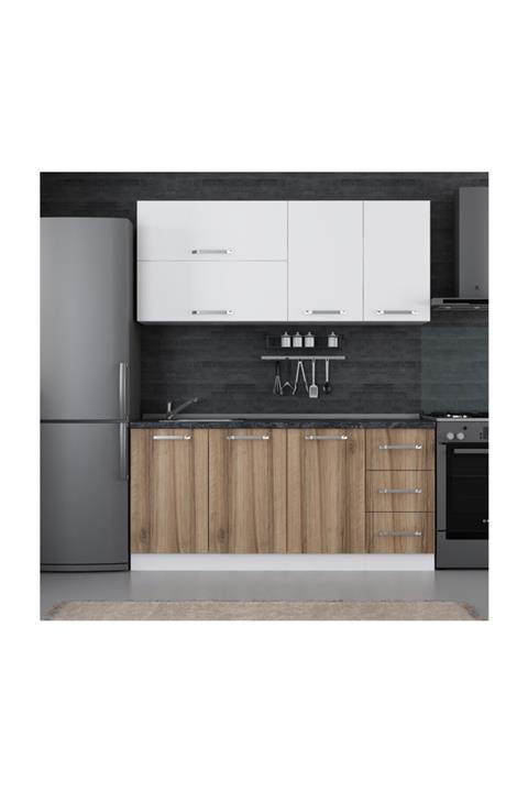 Minar 175 Cm Mutfak Dolabı Beyaz Dore 175-d2