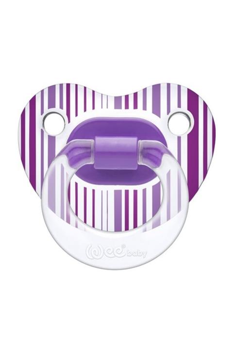 Wee Baby 836 Şeffaf Desenli Gövdeli Damaklı Emzik No:1 Mor