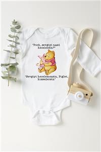 Happy Onesie Co Unisex Bebek Beyaz Sevgili Pooh Çıtçıtlı Body