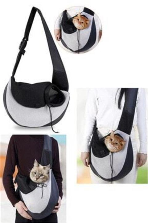 Carneil Bluetick Açık Gri Small 45x27 Hanger Omuz Askılı Küçük Irk Kedi Köpek Taşıma Seyahat Çanta Ont205