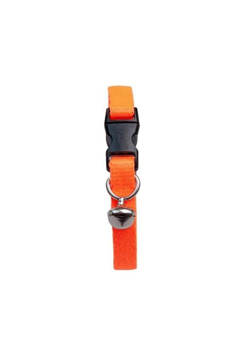 Thepassage Neon Turuncu Zilli Ayarlanabilir Kedi Boyun Tasması 22-30 Cm