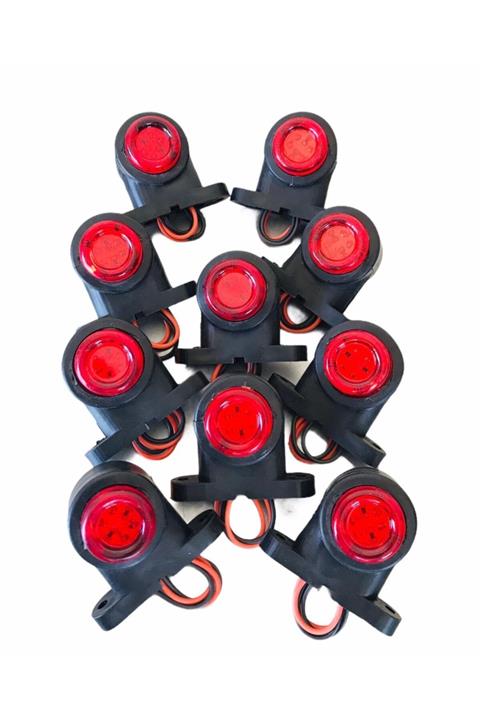 NETOTOMARKET 12 Ledli Mini Takoz Lamba Kırmızı-beyaz