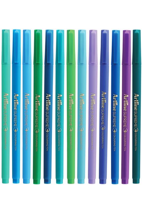 artline Supreme Colouring Keçe Uçlu Kalem Soğuk Renkler (13 Renk)