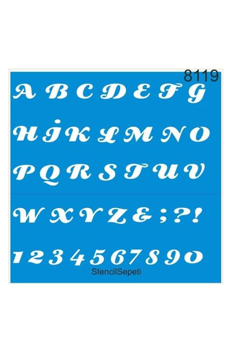 STENCİL SEPETİ Şablon Alfabe 8119 30×30 Cm