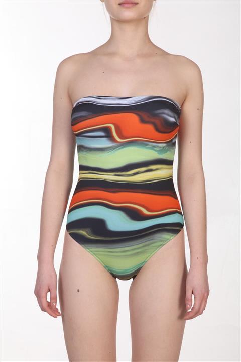 Zeki Triko Kadın Desenli/Renkli Mayo ZM.2039-19