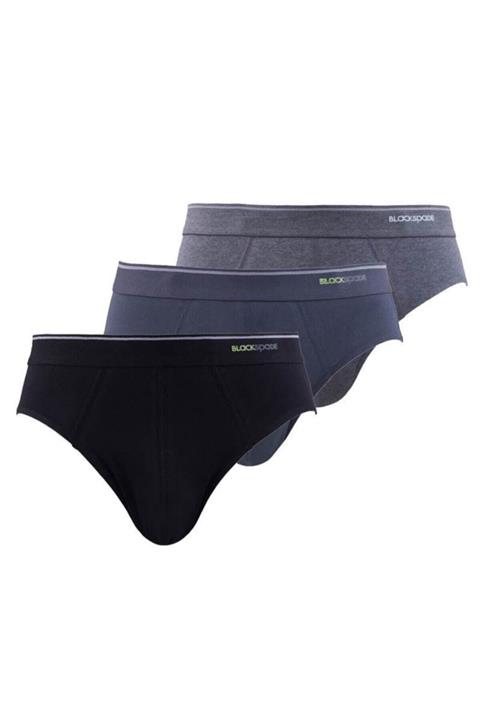Blackspade Erkek Siyah Antramelanj Antrasit Pamuklu Slip Külot 3'lü Paket 9672