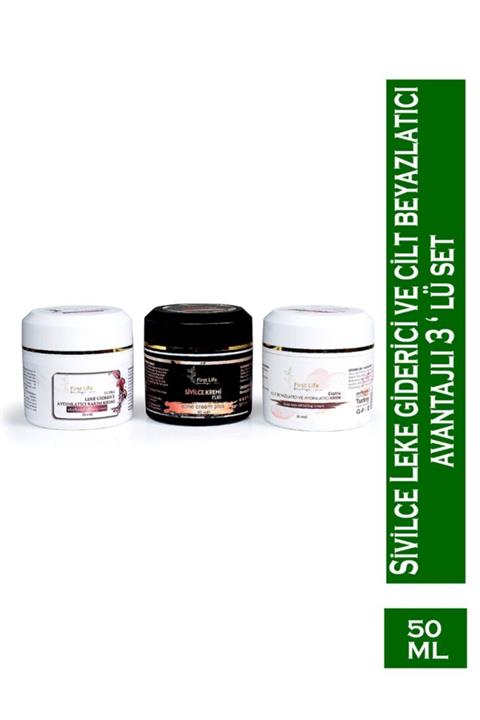 First Life Cosmetic Leke Kremi, Cilt Beyazlatıcı Ve Sivilce Giderici Krem ( Avantajli 3'lu Set )