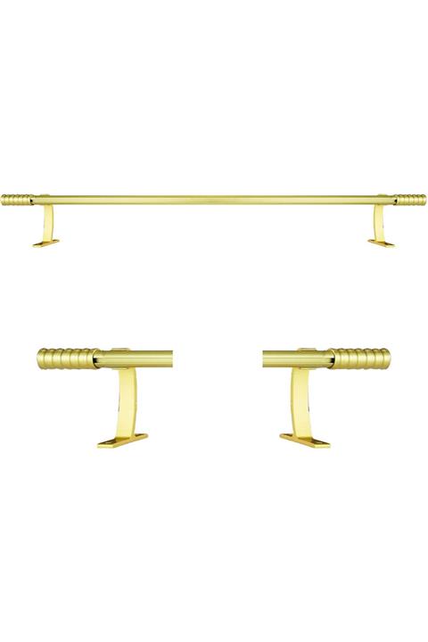 Perdejim Mat Sarı Alüminyum Tek Raylı Rustik Perde Askısı Rustik Borusu Ak04 125 Cm