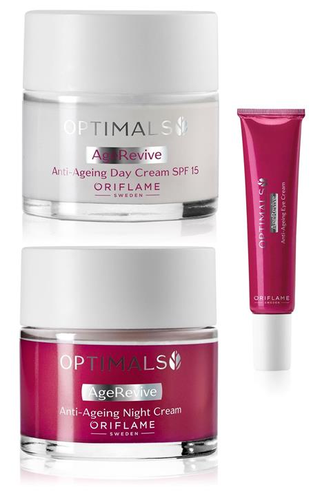Oriflame Optimals Age Revive Yaşlanma Karşıtı Gündüz Kremi, Gece Kremi, Göz Kremi