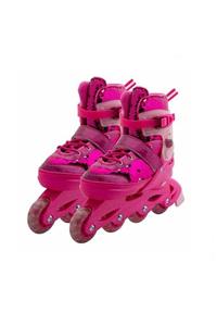 Sunman Pembe Payetli Rising Sports Inline 4 Teker Paten