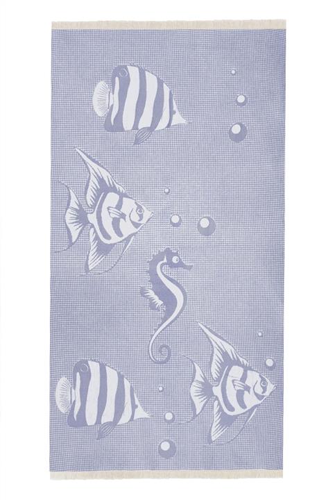 Daylife Mavi Denizatı Balık Desenli Pike Peştemal
