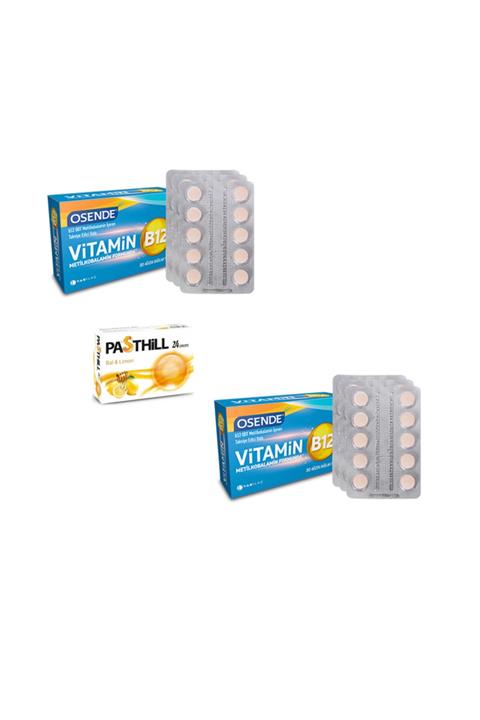 Tab İlaç Osende Vitamin B12 30 Tablet X2 Adet + Pasthill 1 Adet