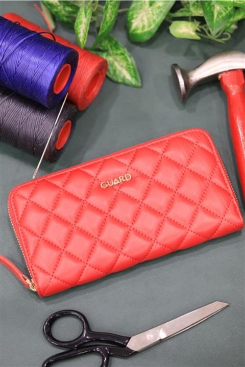 GUARD Kadın Kırmızı Capitone Yatay Cüzdan