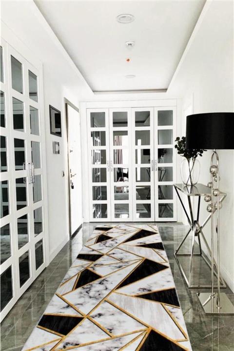 hera home Kaymaz Tabanlı Kesme Rulo Halı Yolluk Altın Oran Hhj760