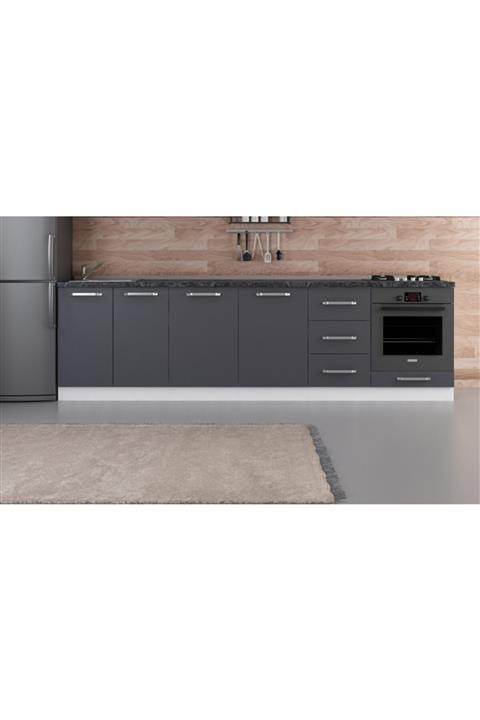 Minar 285 Cm Mutfak Dolabı Beyaz Antrasit 285-a3-alt Modül