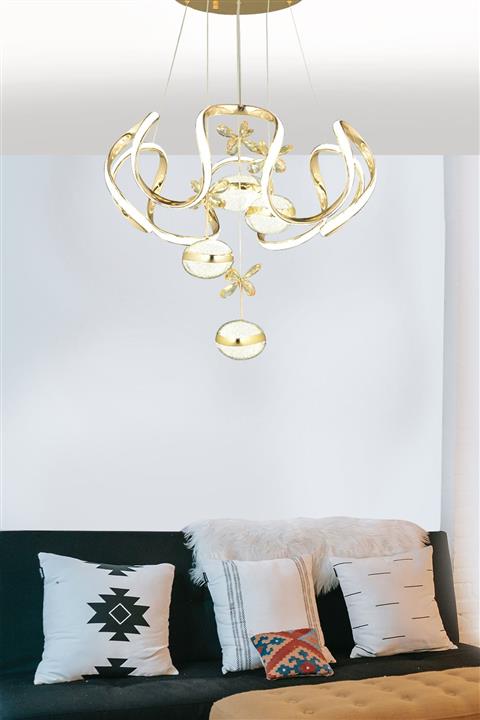 Luna Lighting Modern Luxury Toplu Led Sarkıt Gold