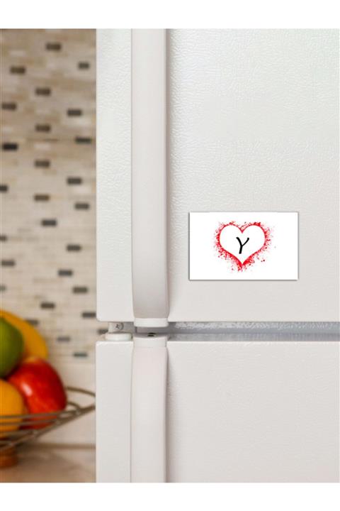 Panorama Ajans Y Harfi Kalp Süs Dekor 6x9cm Magnet