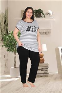 Lady Battal Kısa Kollu Büyük Beden Pijama Takım 10785