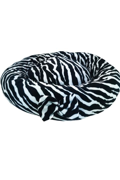 Sdypet Polar Simit Kedi & Küçük Irk Köpek Yatağı - Zebra - 50cm