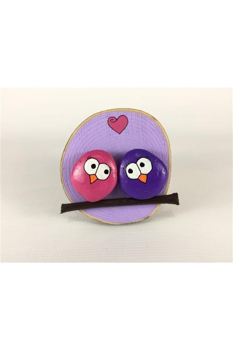 ustaelim embe Mor Baykuş Magnet 8x8