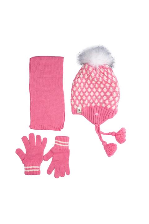 Kitti Çocuk Üçlü Takım 4-8 Yaş Atkı Bere Eldiven Set