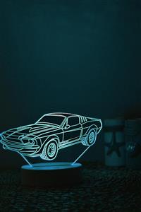 Yubi Design Mustang Gt300 3 Boyutlu Dekoratif Gece Lambası 3d