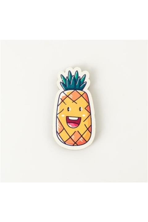 PALTO TASARIM Ananas Resimli Ahşap Magnet