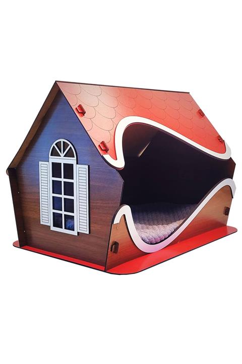 btf -104 Kedi Evi Ve Köpek Evi Portatif, Ahşap 3mm Mdf
