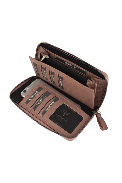 Garbalia Arthur Hakiki Deri Ekru Kadın Cüzdanı