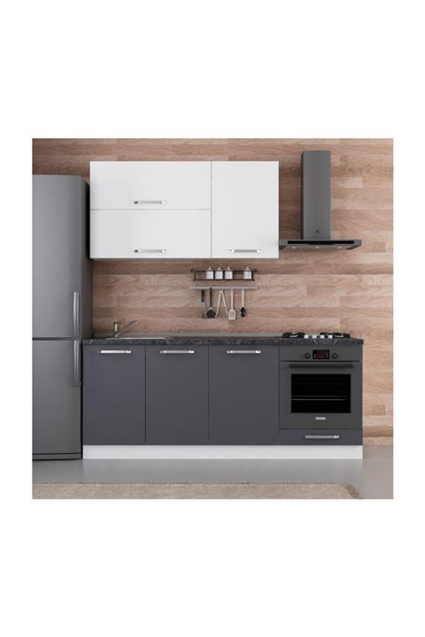 Minar 200 Cm Mutfak Dolabı Beyaz Antrasit 200-a6