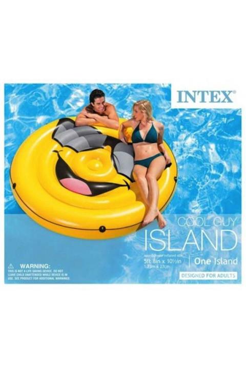 Intex , Gülen Adam Smıle Ada Yatak, 173x27cm Havuz Deniz Yatağı-57254