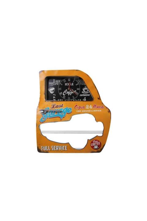 Tosbikshop Dekoratif Garage Temalı Sarı Araba Kapısı Araba Kapısı Duvar Rafı