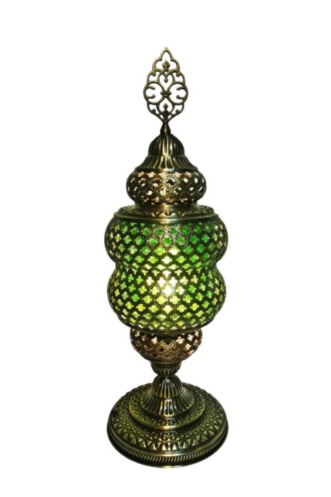 the istanbul lamp Otantik Dekoratif Pirinç Gece Lambası Yeşil