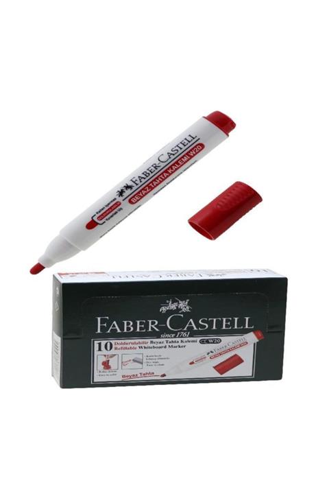 Faber Castel Kırmızı Renk Beyaz Tahta Kalemi 10 Lu Doldurulabilir