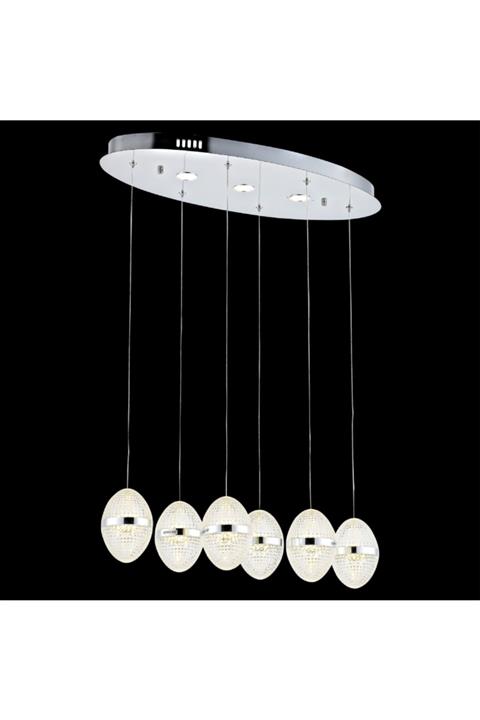 LUCEA 51604 04 L06 Cr Lampare 6'lı Ledli Oval Masa Üstü Sarkıt 6*10w 3*3