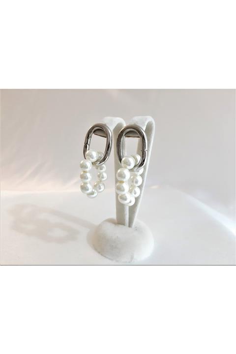 TÜKKAN ACCESSORİES Gümüş Kaplama Inci Küpe