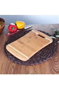 evvehediyelikesya Fame Kitchen Tutumalı Bambu Kesme Tahtası 30x20 cm