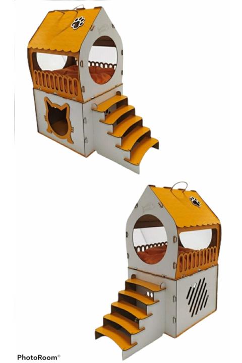 BEST TASARIM ATÖLYESİ Dublex Kedi Evi Turuncu