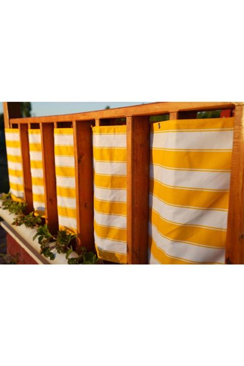 srcahşap Balkon Korkuluk Çadırı Sarı Beyaz 400cm X70cm Çit Güvenlik Çadırı